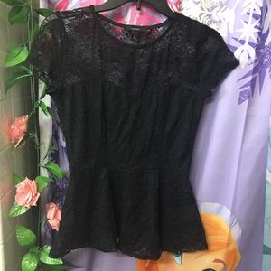 Lacey mesh elegant flowy forever 21 top